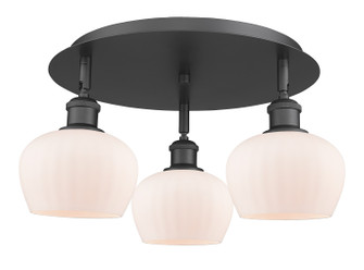Downtown Urban Three Light Flush Mount in Matte Black (405|516-3C-BK-G91)