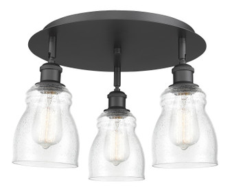 Downtown Urban Three Light Flush Mount in Matte Black (405|516-3C-BK-G394)