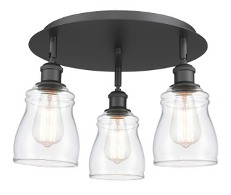 Downtown Urban Three Light Flush Mount in Matte Black (405|516-3C-BK-G392)