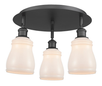 Downtown Urban Three Light Flush Mount in Matte Black (405|516-3C-BK-G391)