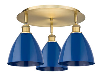 Ballston Three Light Semi-Flush Mount in Brushed Brass (405|516-3C-BB-MBD-75-BL)
