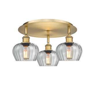Ballston Three Light Semi-Flush Mount in Brushed Brass (405|516-3C-BB-G92)