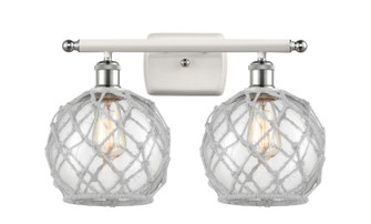Ballston Two Light Bath Vanity in White Polished Chrome (405|516-2W-WPC-G122-8RW)