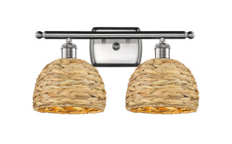 Ballston Two Light Bath Vanity in Satin Nickel (405|516-2W-SN-RBD-8-NAT)