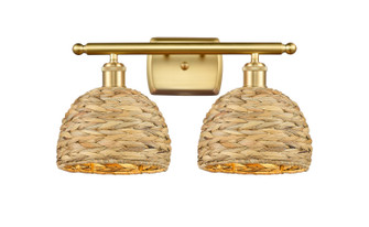 Ballston Two Light Bath Vanity in Satin Gold (405|516-2W-SG-RBD-8-NAT)