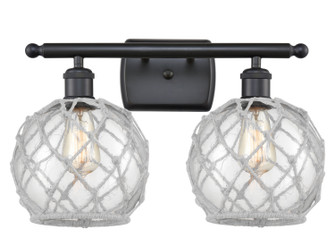 Ballston Two Light Bath Vanity in Matte Black (405|516-2W-BK-G122-8RW)