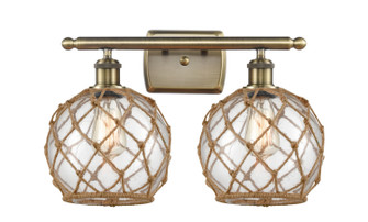 Ballston Two Light Bath Vanity in Antique Brass (405|516-2W-AB-G122-8RB)