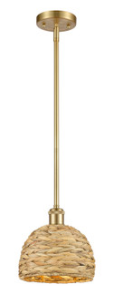 Ballston One Light Mini Pendant in Satin Gold (405|516-1S-SG-RBD-8-NAT)