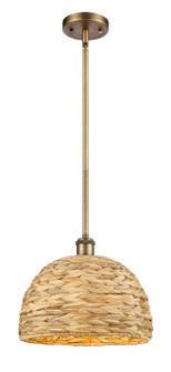 Ballston One Light Mini Pendant in Brushed Brass (405|516-1S-BB-RBD-12-NAT)