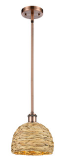 Ballston One Light Mini Pendant in Antique Copper (405|516-1S-AC-RBD-8-NAT)