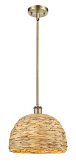 Ballston One Light Mini Pendant in Antique Brass (405|516-1S-AB-RBD-12-NAT)