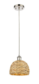 Ballston One Light Mini Pendant in Polished Nickel (405|516-1P-PN-RBD-8-NAT)