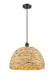 Ballston One Light Mini Pendant in Matte Black (405|516-1P-BK-RBD-16-NAT)