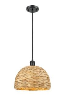 Ballston One Light Mini Pendant in Matte Black (405|516-1P-BK-RBD-12-NAT)