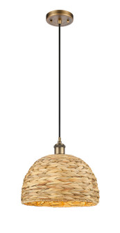 Ballston One Light Mini Pendant in Brushed Brass (405|516-1P-BB-RBD-12-NAT)