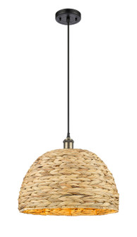 Ballston One Light Mini Pendant in Black Antique Brass (405|516-1P-BAB-RBD-16-NAT)