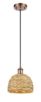 Ballston One Light Mini Pendant in Antique Copper (405|516-1P-AC-RBD-8-NAT)