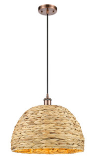 Ballston One Light Mini Pendant in Antique Copper (405|516-1P-AC-RBD-16-NAT)