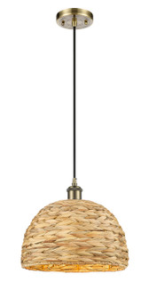 Ballston One Light Mini Pendant in Antique Brass (405|516-1P-AB-RBD-12-NAT)