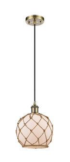 Ballston One Light Mini Pendant in Antique Brass (405|516-1P-AB-G121-8RB)