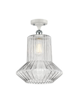 Ballston One Light Semi-Flush Mount in White Polished Chrome (405|516-1C-WPC-G212)