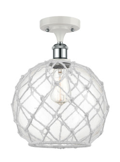 Ballston One Light Semi-Flush Mount in White Polished Chrome (405|516-1C-WPC-G122-10RW)