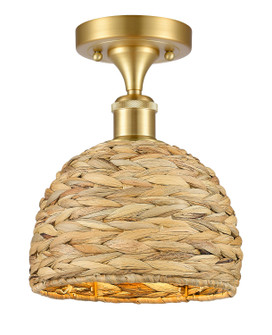 Ballston One Light Semi-Flush Mount in Satin Gold (405|516-1C-SG-RBD-8-NAT)