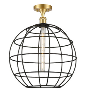 Ballston One Light Semi-Flush Mount in Satin Gold (405|516-1C-SG-CE-16-BK)