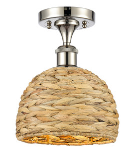 Ballston One Light Semi-Flush Mount in Polished Nickel (405|516-1C-PN-RBD-8-NAT)