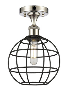 Ballston LED Semi-Flush Mount in Polished Nickel (405|516-1C-PN-CE-8-BK)