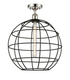 Ballston One Light Semi-Flush Mount in Polished Nickel (405|516-1C-PN-CE-16-BK)
