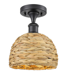 Ballston One Light Semi-Flush Mount in Matte Black (405|516-1C-BK-RBD-8-NAT)