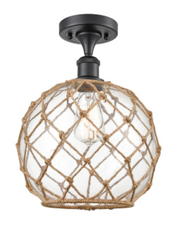 Ballston One Light Semi-Flush Mount in Matte Black (405|516-1C-BK-G122-10RB)