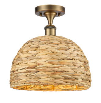 Ballston One Light Semi-Flush Mount in Brushed Brass (405|516-1C-BB-RBD-12-NAT)