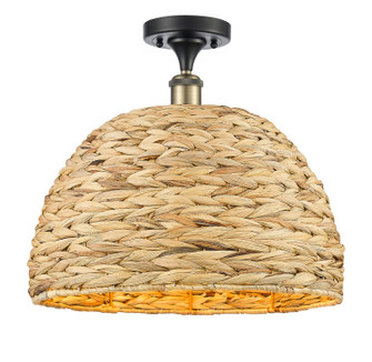 Ballston One Light Semi-Flush Mount in Black Antique Brass (405|516-1C-BAB-RBD-16-NAT)