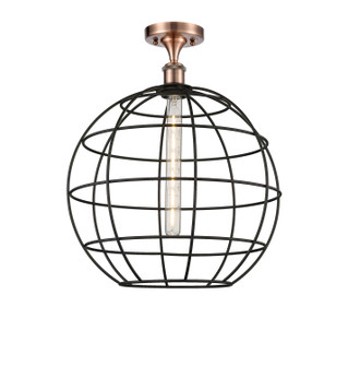 Ballston One Light Semi-Flush Mount in Antique Copper (405|516-1C-AC-CE-16-BK)
