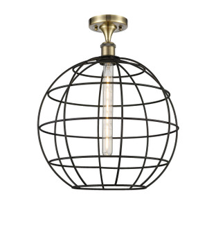 Ballston One Light Semi-Flush Mount in Antique Brass (405|516-1C-AB-CE-16-BK)