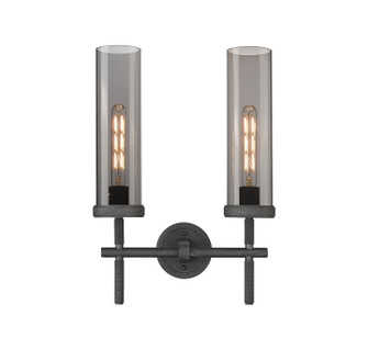Downtown Urban Two Light Bath Vanity in Weathered Zinc (405|471-2W-WZ-G471-12SM)