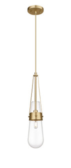 Downtown Urban One Light Pendant in Brushed Brass (405|452-1P-BB-G452-4CL)