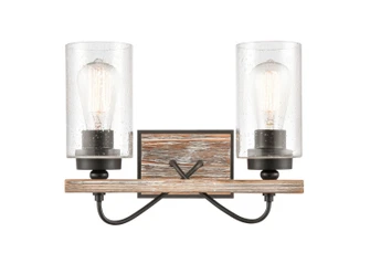 Downtown Urban Two Light Bath Vanity in Matte Black (405|442-2W-BK-G4424)