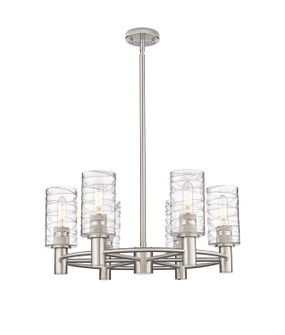 Downtown Urban Six Light Chandelier in Satin Nickel (405|434-6CR-SN-G434-7DE)
