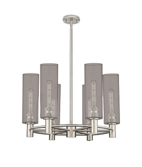 Downtown Urban Six Light Chandelier in Polished Nickel (405|434-6CR-PN-G434-12WH)