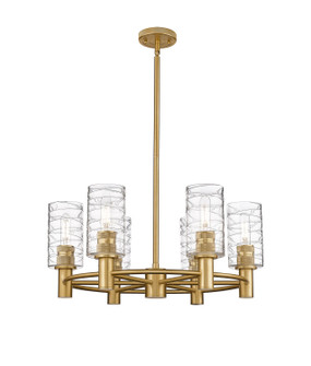 Downtown Urban Six Light Chandelier in Brushed Brass (405|434-6CR-BB-G434-7DE)