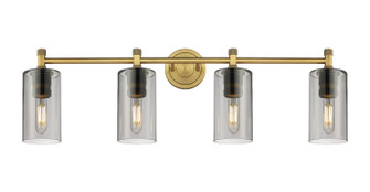 Downtown Urban Four Light Bath Vanity in Brushed Brass (405|434-4W-BB-G434-7SM)