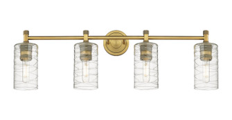Downtown Urban Four Light Bath Vanity in Brushed Brass (405|434-4W-BB-G434-7DE)