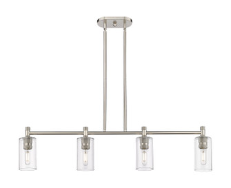 Downtown Urban Four Light Island Pendant in Satin Nickel (405|434-4I-SN-G434-7CL)