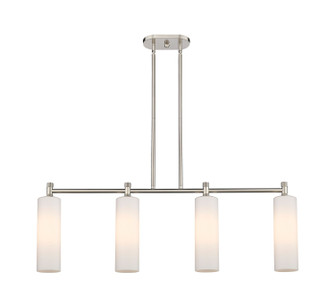 Downtown Urban Four Light Island Pendant in Satin Nickel (405|434-4I-SN-G434-12WH)