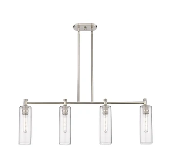 Downtown Urban Four Light Island Pendant in Satin Nickel (405|434-4I-SN-G434-12CL)
