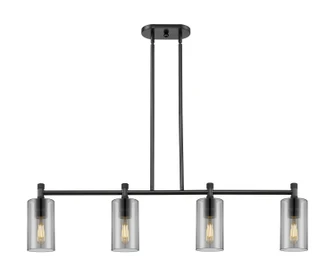 Downtown Urban Four Light Island Pendant in Matte Black (405|434-4I-BK-G434-7SM)