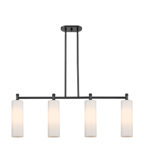 Downtown Urban Four Light Island Pendant in Matte Black (405|434-4I-BK-G434-12WH)